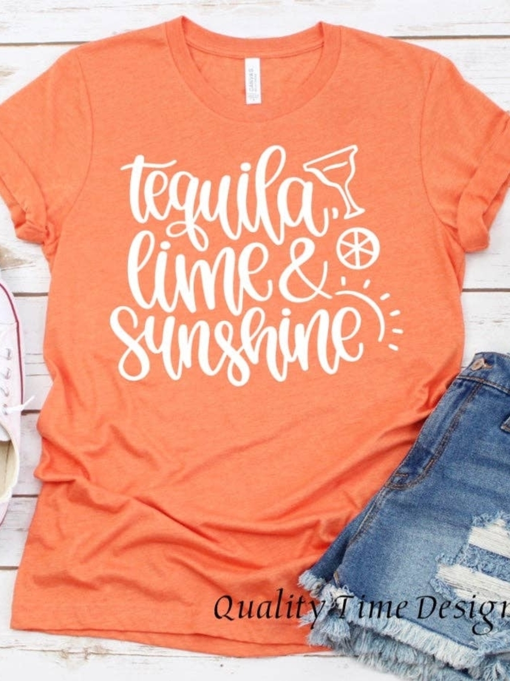 Bella Canvas Orange "Tequila Lime & Sunshine" Short Sleeve Tee